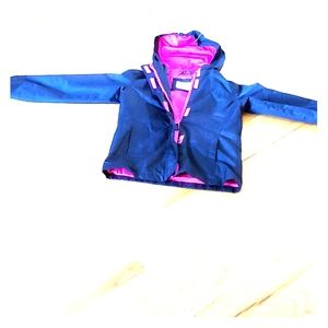 Faded Glory girls Black and Pink rain jacket